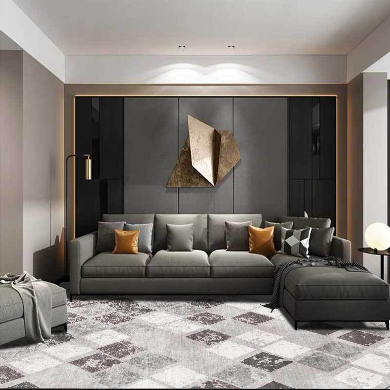 Unique Geometric Pattern Rug Grey Casual Rug Polyester Washable Anti-Slip Backing Area Rug for Living Room Grey Clearhalo 'Area Rug' 'Modern' 'Rugs' Rug' 1580528