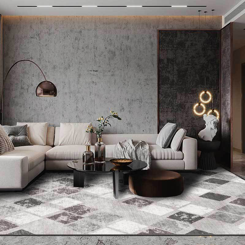 Unique Geometric Pattern Rug Grey Casual Rug Polyester Washable Anti-Slip Backing Area Rug for Living Room Clearhalo 'Area Rug' 'Modern' 'Rugs' Rug' 1580529