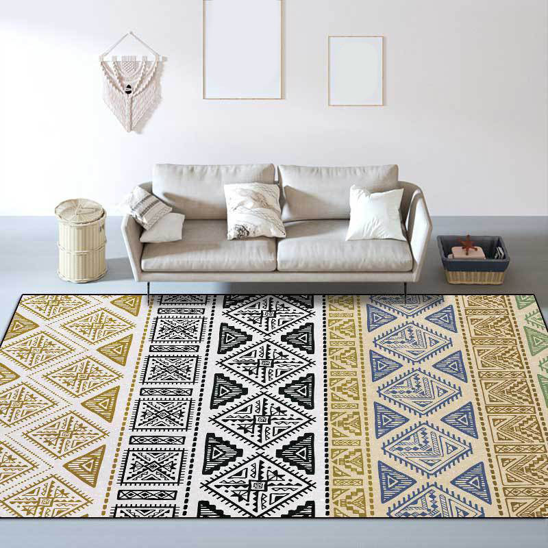 Colorful Bedroom Rug Southwestern Geometry Stripe Diamond Pattern Area Rug Polyester Machine Washable Carpet Clearhalo 'Area Rug' 'Rugs' 'Southwestern' Rug' 1583859