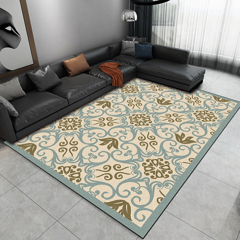 Moroccan Living Room Rug Multicolor Motif Print Rug Polyester Pet Friendly Stain-Resistant Area Rug Light Blue Clearhalo 'Area Rug' 'Moroccan' 'Rugs' Rug' 1583889