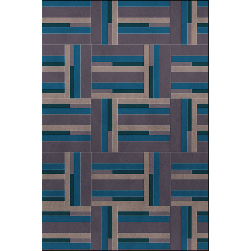 Nordic Novelty Rug Blue and Purple Colorblock Stripe Pattern Rug Polyester Washable Carpet for Home Decoration Clearhalo 'Area Rug' 'Rug' 1584021