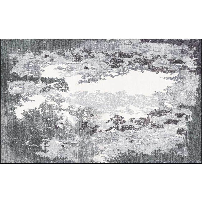 Grey and White Contemporary Rug Polyester Abstract Rug Washable Non-Slip Backing Carpet for Living Room Clearhalo 'Area Rug' 'Rug' 1584037