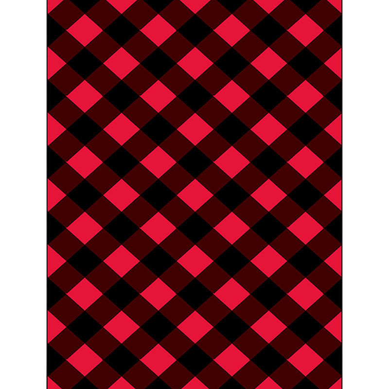 Red Bedroom Rug Modern Plaid Pattern Area Rug Polyester Non-Slip Backing Machine Washable Carpet Clearhalo 'Area Rug' 'Modern' 'Rugs' Rug' 1584490