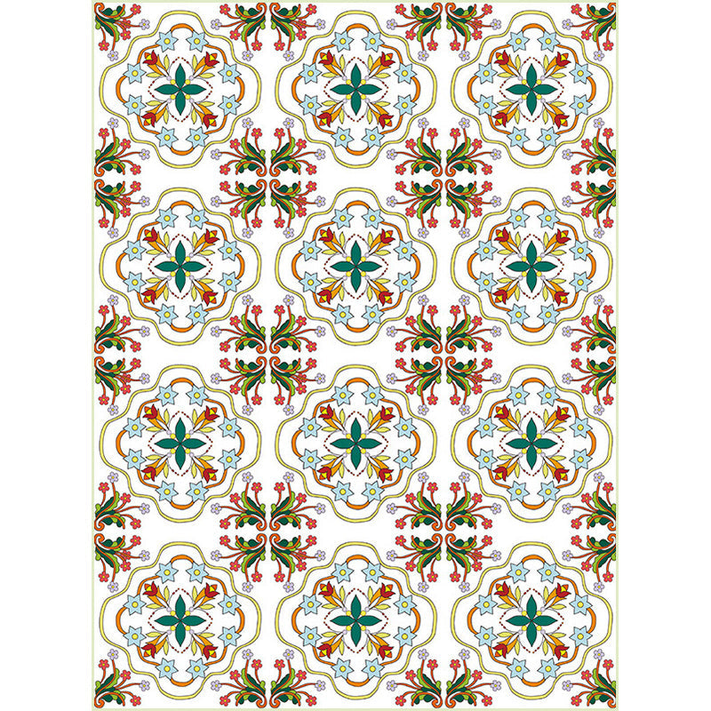 Ivory Bedroom Rug Moroccan Motif Pattern Area Rug Polyester Washable Stain-Resistant Carpet Clearhalo 'Area Rug' 'Rug' 1584746