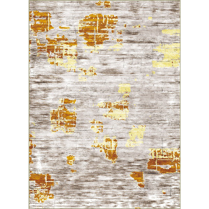 Industrial Space Dye Print Rug Yellow and Grey Polyester Rug Machine Washable Anti-Slip Backing Area Rug for Bedroom Clearhalo 'Area Rug' 'Rug' 1584945