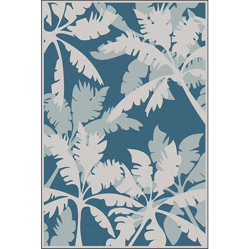 Simple Leaf Tree Print Rug Blue and Grey Polyester Rug Machine Washable Anti-Slip Area Rug for Bedroom Clearhalo 'Area Rug' 'Rug' 1585059