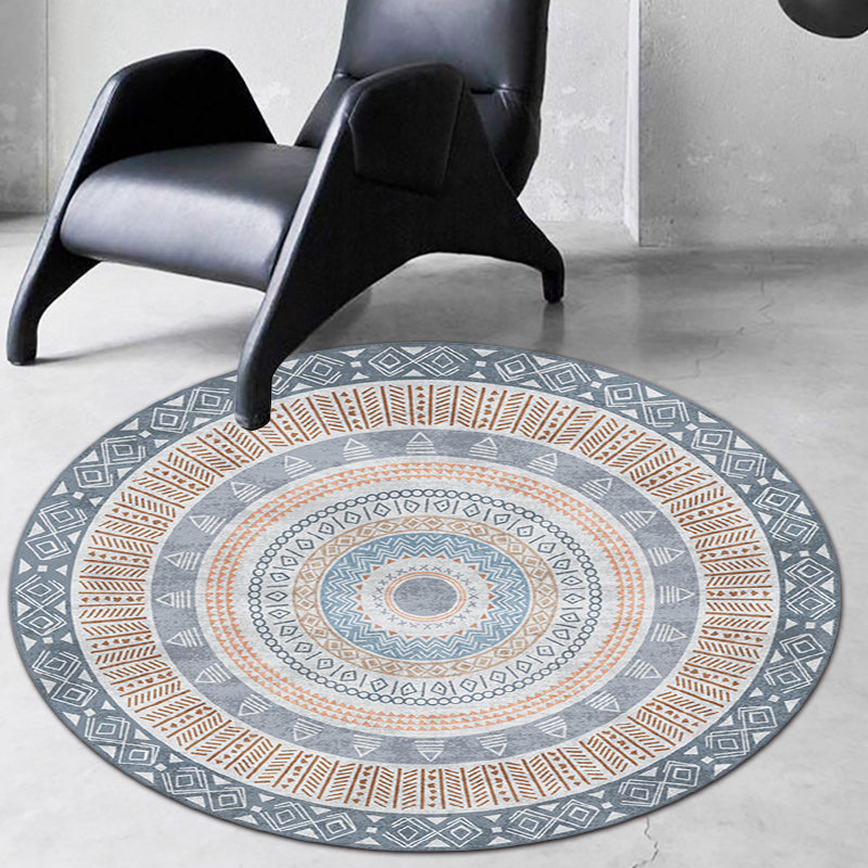 Multicolor Bedroom Rug Bohemian Circle Diamond Triangle Pattern Area Rug Polyester Anti-Slip Backing Carpet Clearhalo 'Area Rug' 'Bohemian' 'Rugs' Rug' 1585216