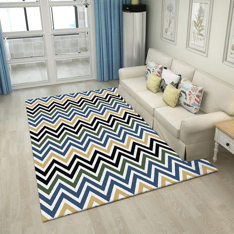 Colorful Bedroom Rug Novelty Chevron Pattern Area Rug Polyester Non-Slip Backing Carpet Clearhalo 'Area Rug' 'Rug' 1585586