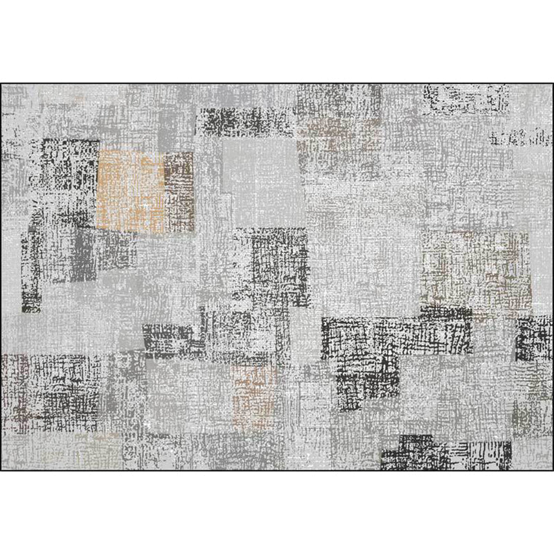 Grey Bedroom Rug Novelty Color Block Pattern Area Rug Polyester Non-Slip Pet Friendly Carpet Clearhalo 'Area Rug' 'Rug' 1585619