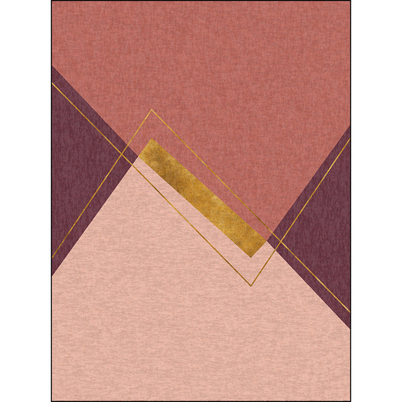 Unique Colorblock Rug Pink and Red Simple Rug Polyester Washable Non-Slip Backing Area Rug for Living Room Clearhalo 'Area Rug' 'Modern' 'Rugs' Rug' 1585702