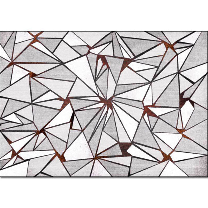 Unique Geometric Print Rug Grey Simple Rug Polyester Washable Non-Slip Backing Area Rug for Living Room Clearhalo 'Area Rug' 'Modern' 'Rugs' Rug' 1585740