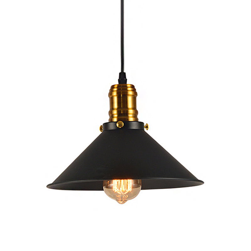 1/2/3-Pack Cone Metal Ceiling Pendant Vintage Stylish 1 Light Dining Room Pendant Light in Black, 10