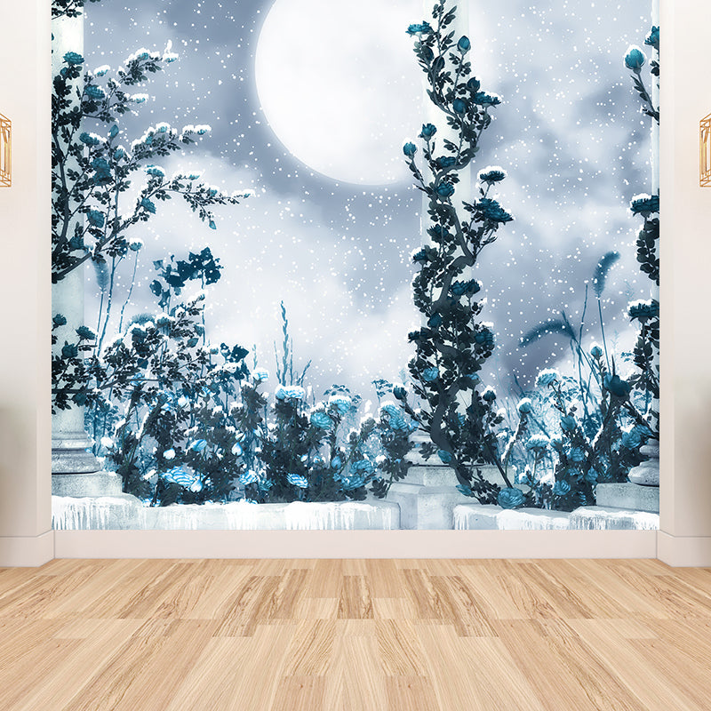 Waterproofing Balcony and Trees Mural Modern Non-Woven Wall Decor, Custom Printed Clearhalo 'Wall Decor' 'Wall Mural' 1595846