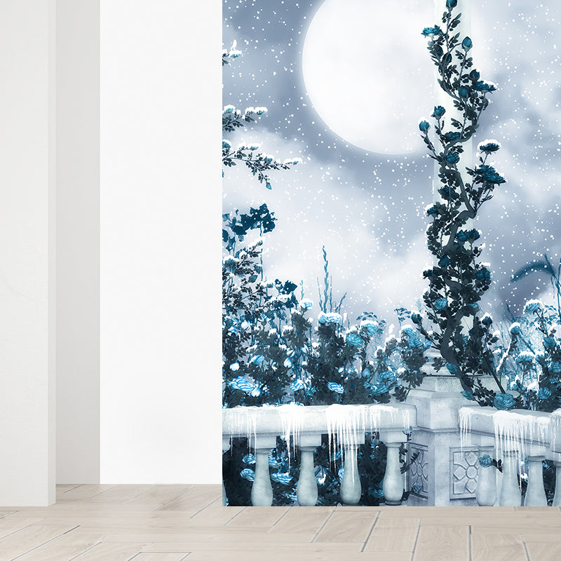 Waterproofing Balcony and Trees Mural Modern Non-Woven Wall Decor, Custom Printed Clearhalo 'Wall Decor' 'Wall Mural' 1595847