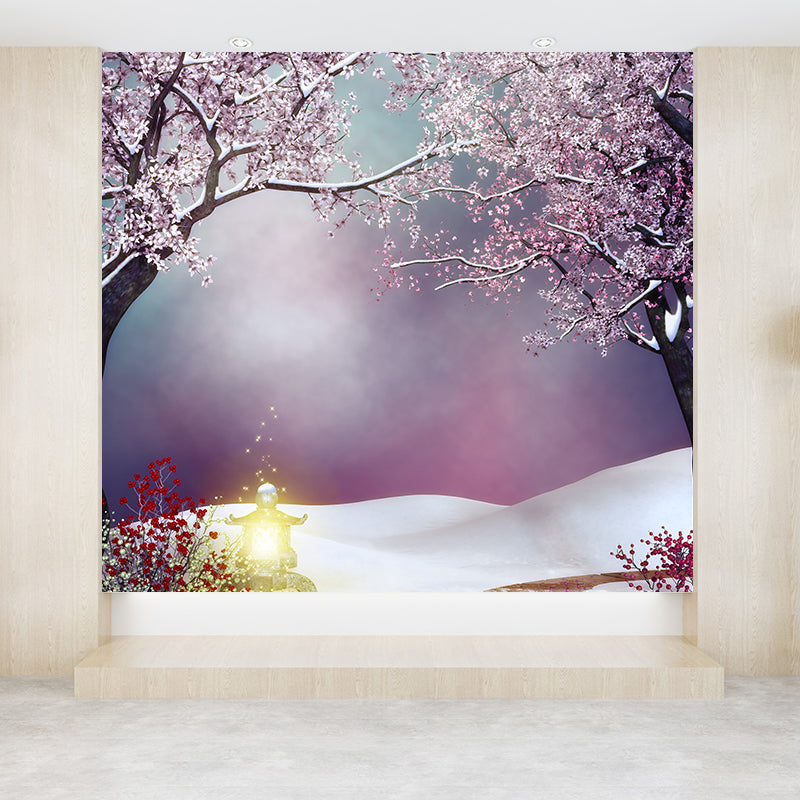 Whole Flower and Snowfield Mural Wallpaper for Wall Decor Modern Boys Room Wall Art Clearhalo 'Wall Decor' 'Wall Mural' 1596057