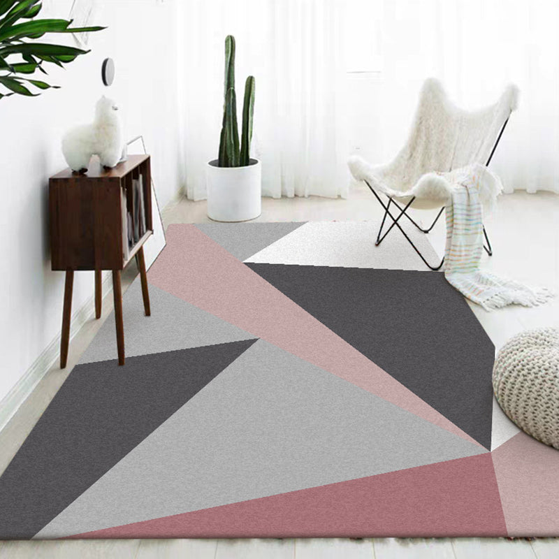 Simple Modern Rug Colorful Colorblock Triangle Pattern Rug Polyester Anti-Slip Carpet for Home Decoration Clearhalo 'Area Rug' 'Modern' 'Rugs' Rug' 1596497