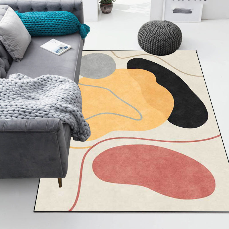 Nordic Novelty Rug in Ivory Colorblock Graph Lines Pattern Rug Polyester Stain-Resistant Carpet for Home Decoration Clearhalo 'Area Rug' 'Rug' 1596529