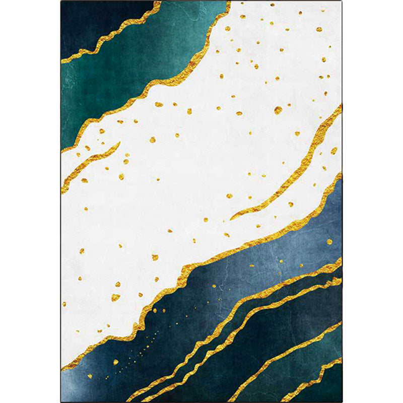 Stylish Abstract Rug Green and White Nordic Rug Polyester Washable Anti-Slip Backing Area Rug for Living Room Clearhalo 'Area Rug' 'Modern' 'Rugs' Rug' 1596668