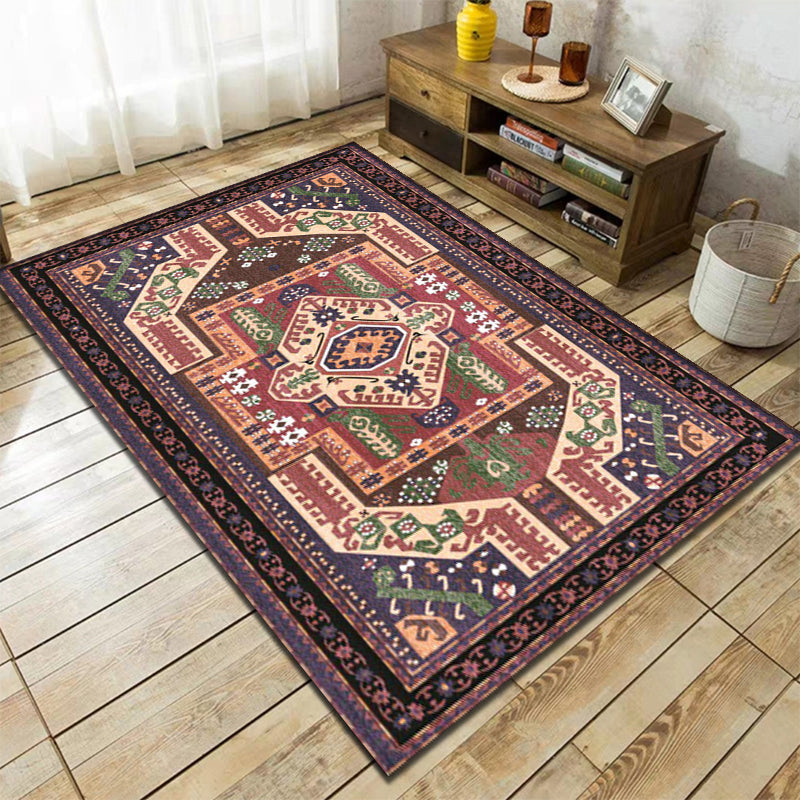 Southwestern Living Room Rug in Red Tribal Irregular Shape Print Rug Polyester Washable Area Rug Red Clearhalo 'Area Rug' 'Rugs' 'Southwestern' Rug' 1596682