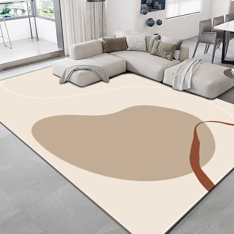 Casual Novelty Rug in Ivory Colorblock Lines Pattern Rug Polyester Non-Slip Carpet for Home Decoration Clearhalo 'Area Rug' 'Rug' 1596771