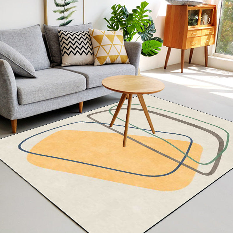 Minimalist Novelty Rug in Ivory Colorblock Graph Pattern Rug Polyester Pet Friendly Non-Slip Carpet for Home Decoration Clearhalo 'Area Rug' 'Rug' 1596779