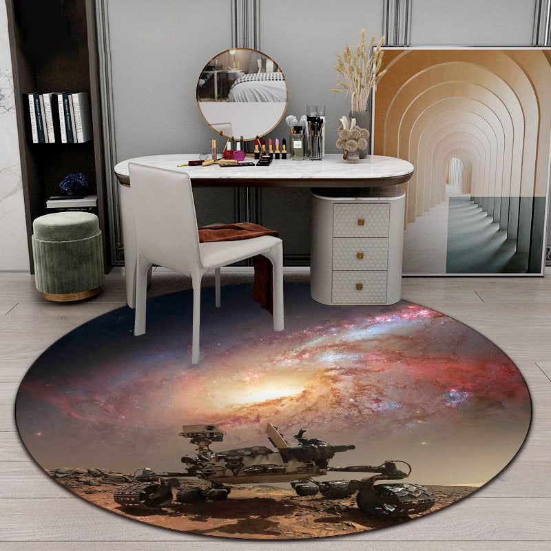 Modern Living Room Rug in Brown Outer Space Galaxy Print Rug Polyester Pet Friendly Area Rug Clearhalo 'Area Rug' 'Modern' 'Rugs' Rug' 1596867