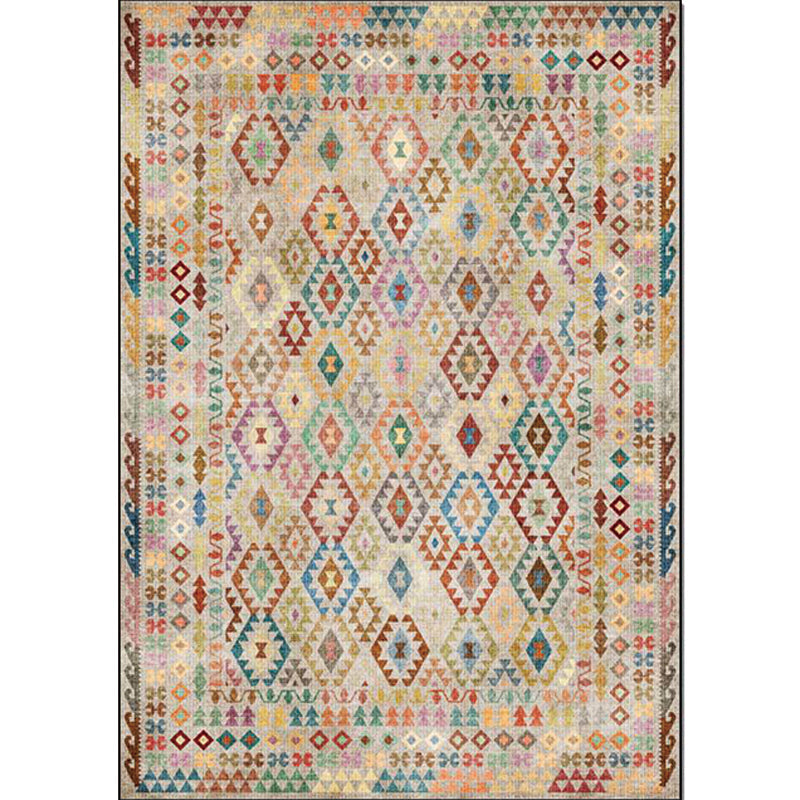 Bohemian Geometric Print Rug Yellow Polyester Rug Machine Washable Non-Slip Area Rug for Living Room Clearhalo 'Area Rug' 'Bohemian' 'Rugs' Rug' 1596948