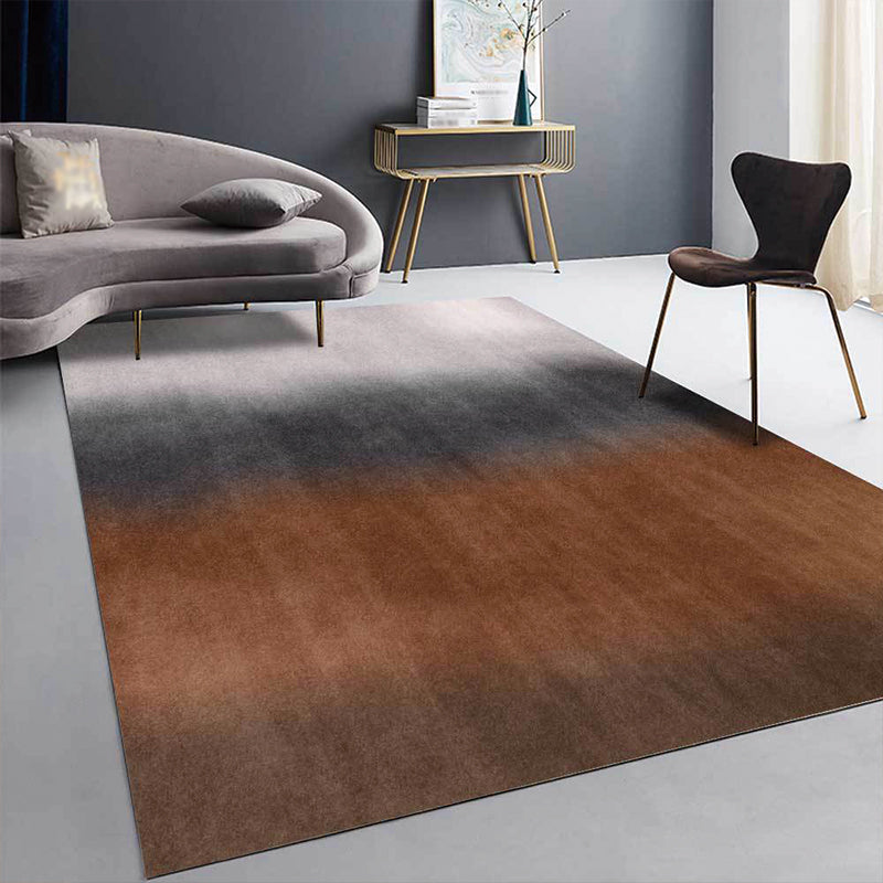 Unique Abstract Ombre Rug Brown and Grey Simple Rug Polyester Washable Anti-Slip Backing Area Rug for Living Room Brown Clearhalo 'Area Rug' 'Modern' 'Rugs' Rug' 1596972