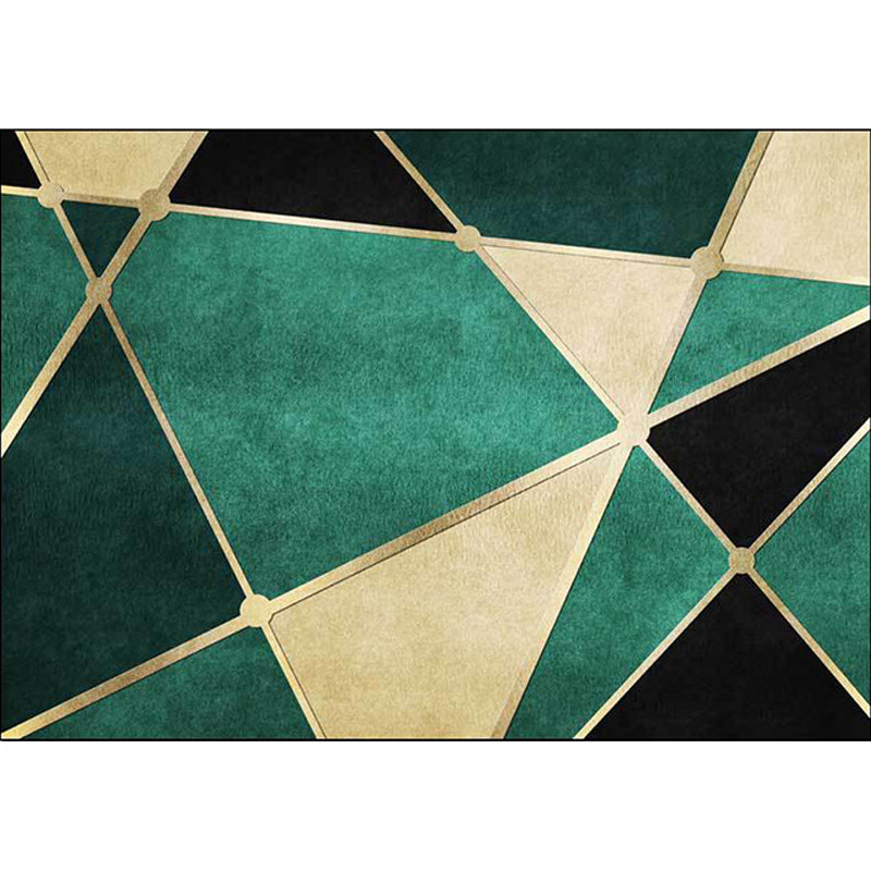 Green Bedroom Rug Modern Colorblock Irregular Shape Pattern Area Rug Polyester Anti-Slip Backing Carpet Clearhalo 'Area Rug' 'Modern' 'Rugs' Rug' 1597038