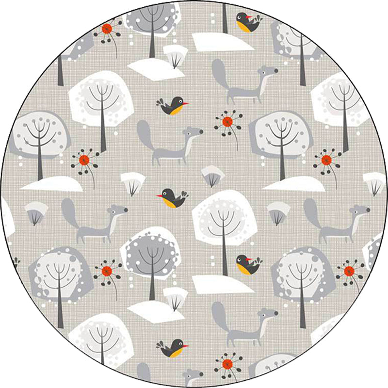 Grey Child's Room Rug Kids Animal Megalocnidae Pattern Area Rug Polyester Pet Friendly Carpet Clearhalo 'Area Rug' 'Rug' 1597238