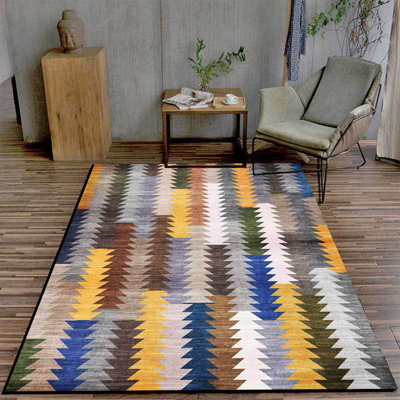 Novelty Colorblock Rug Multicolor Polyester Rug Machine Washable Non-Slip Area Rug for Bedroom Yellow Clearhalo 'Area Rug' 'Modern' 'Rugs' Rug' 1597294