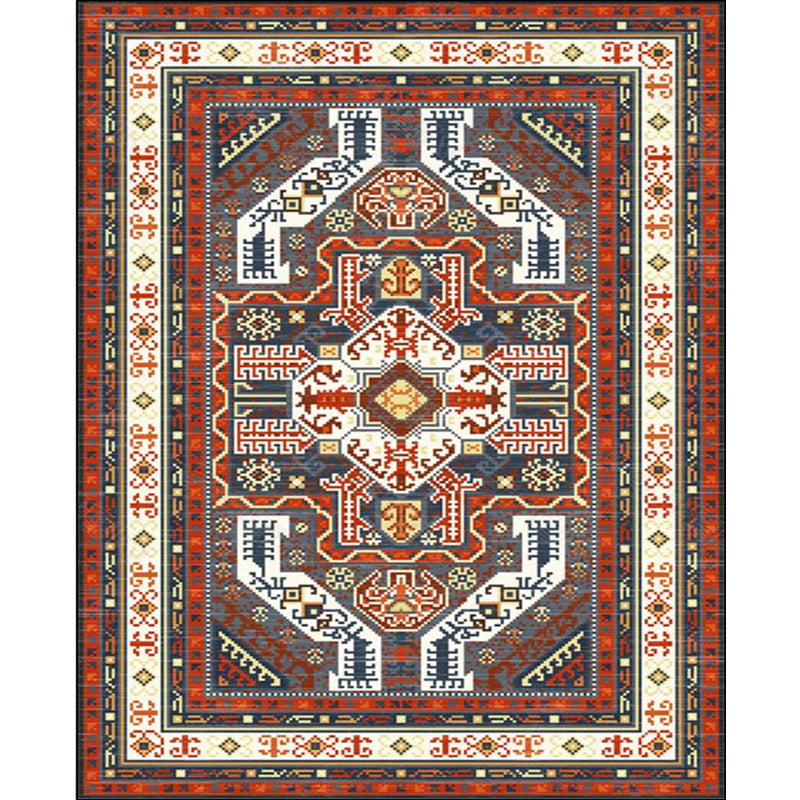 Tribal Southwestern Rug in Red and Grey Geometric Pattern Rug Polyester Anti-Slip Carpet for Home Decoration Clearhalo 'Area Rug' 'Rugs' 'Southwestern' Rug' 1597739