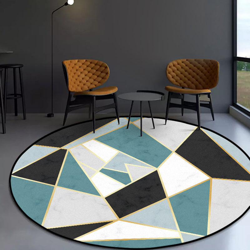 Minimalist Modern Rug in Grey Geometry Irregular Shape Pattern Rug Polyester Non-Slip Carpet for Home Decoration Blue Clearhalo 'Area Rug' 'Modern' 'Rugs' Rug' 1597817