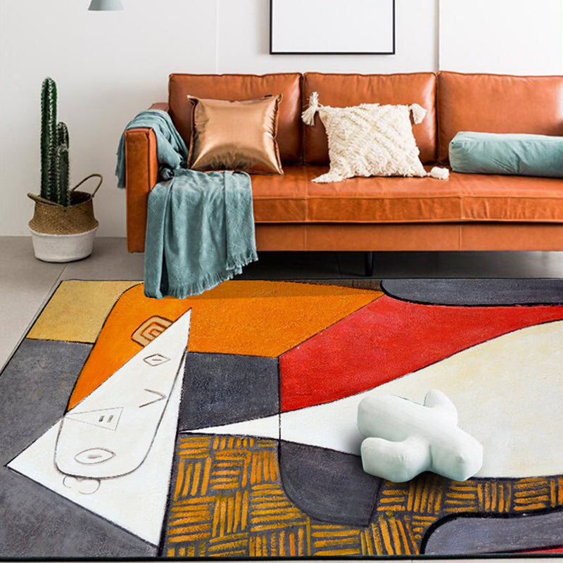 Colorful Bedroom Rug Novelty Color Block Geometry Pattern Area Rug Polyester Non-Slip Stain-Resistant Carpet Clearhalo 'Area Rug' 'Rug' 1597858