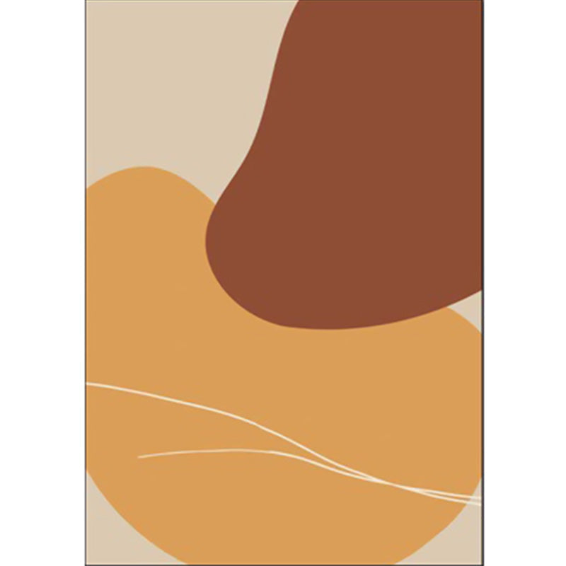 Brown Bedroom Rug Novelty Color Block Irregular Shape Line Pattern Area Rug Polyester Anti-Slip Backing Carpet Clearhalo 'Area Rug' 'Rug' 1597875