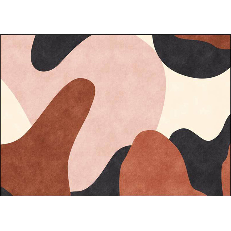 Novelty Living Room Rug in Pink and Brown Color Block Print Rug Polyester Pet Friendly Anti-Slip Area Rug Clearhalo 'Area Rug' 'Rug' 1597899