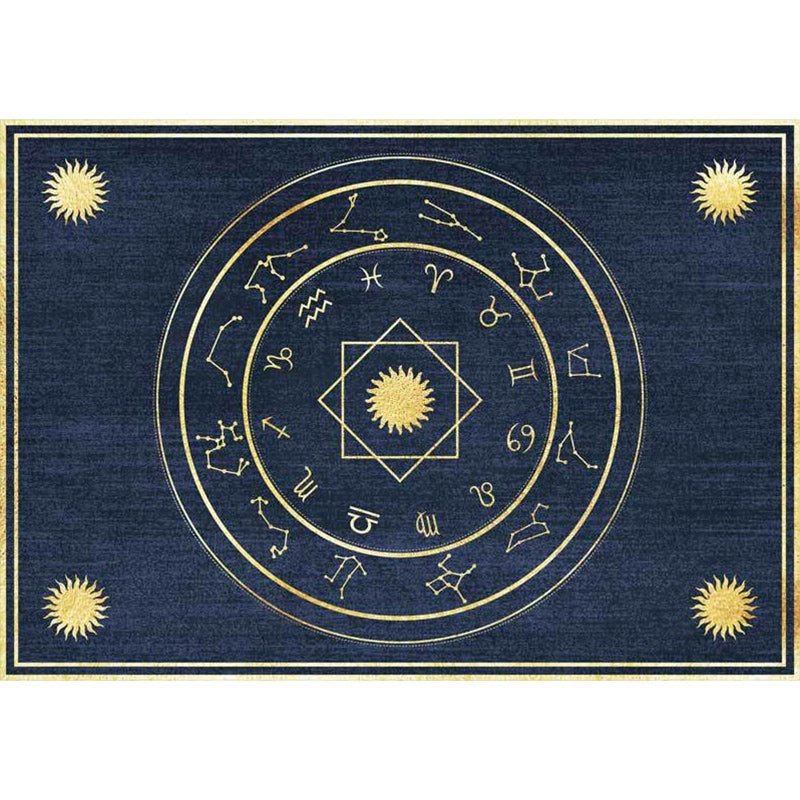 Minimalist Novelty Rug in Blue Geometry Constellation Sun Pattern Rug Polyester Anti-Slip Carpet for Home Decoration Clearhalo 'Area Rug' 'Rug' 1597955