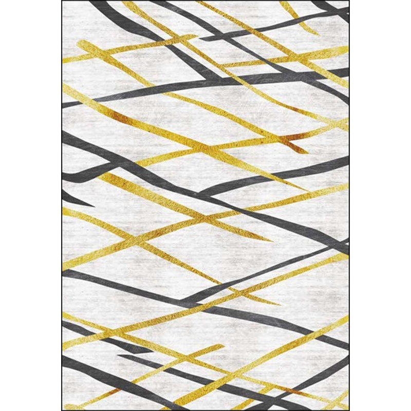 Novelty Living Room Rug in White Geometric Lines Print Rug Polyester Pet Friendly Stain-Resistant Washable Area Rug Clearhalo 'Area Rug' 'Rug' 1597987