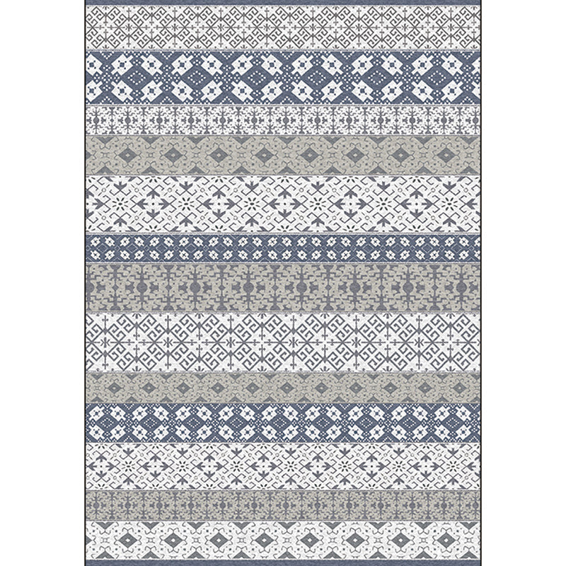 Unique Tribal Pattern Rug Grey Vintage Rug Polyester Washable Anti-Slip Backing Area Rug for Bedroom Clearhalo 'Area Rug' 'Bohemian' 'Rugs' Rug' 1598275