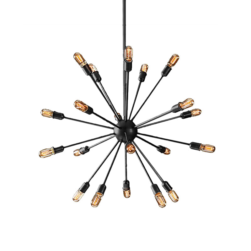 Black 9/12 Lights Chandelier Lighting Retro Industrial Metal Sputnik Pendant Lighting Fixture for Dining Room Clearhalo 'Cast Iron' 'Ceiling Lights' 'Chandeliers' 'Industrial Chandeliers' 'Industrial' 'Metal' 'Middle Century Chandeliers' 'Rustic Chandeliers' 'Tiffany' Lighting' 159892