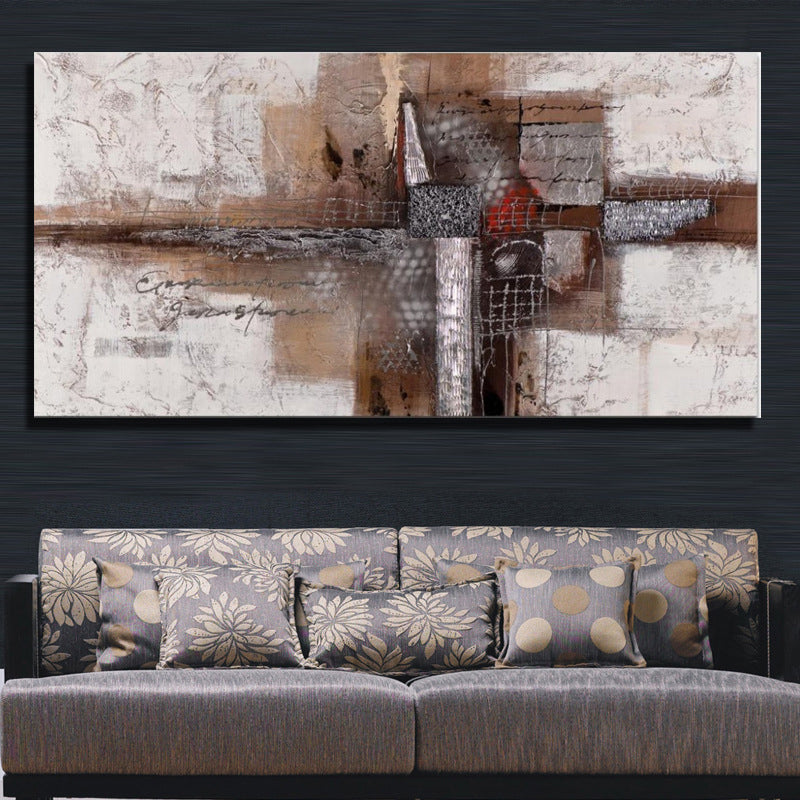 Textured Surface Abstract Wall Art Contemporary Canvas Painting for Home Interior Tan 24