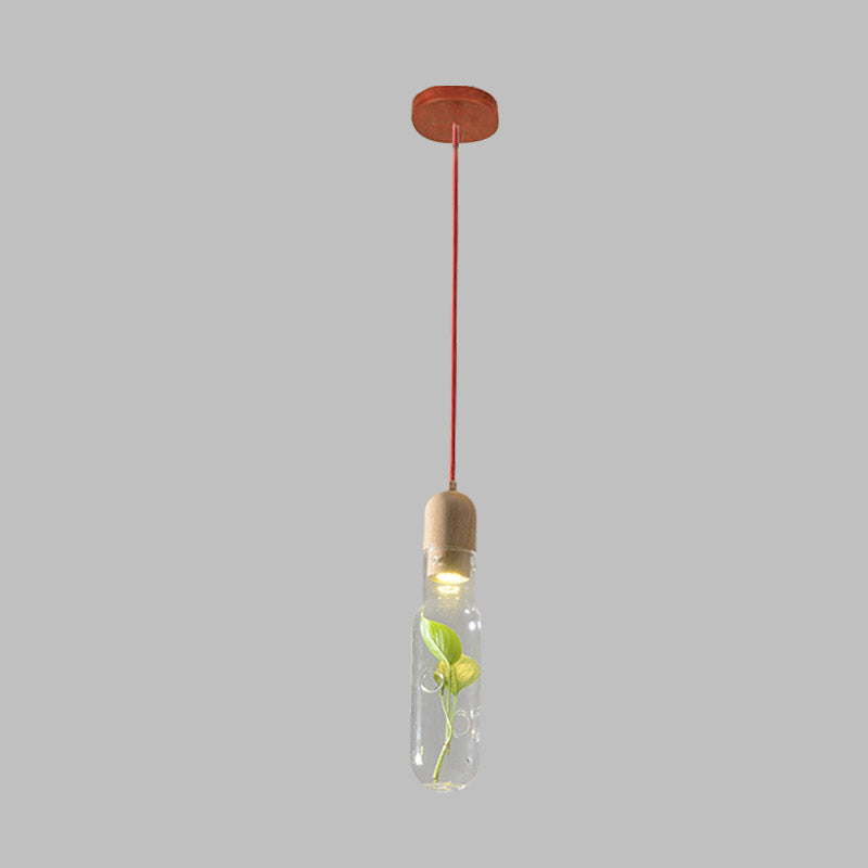 Beige Bottle Hanging Lamp Antique Clear Glass 1 Bulb Restaurant LED Suspension Pendant Clearhalo 'Ceiling Lights' 'Close To Ceiling Lights' 'Glass shade' 'Glass' 'Industrial Pendants' 'Industrial' 'Middle Century Pendants' 'Pendant Lights' 'Pendants' 'Tiffany' Lighting' 1604157