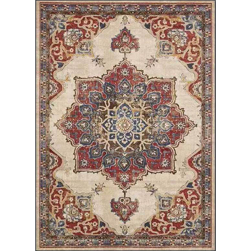 Vintage Medallion Pattern Rug Brown Polyester Rug Machine Washable Non-Slip Area Rug for Living Room Clearhalo 'Area Rug' 'Moroccan' 'Rugs' Rug' 1608684