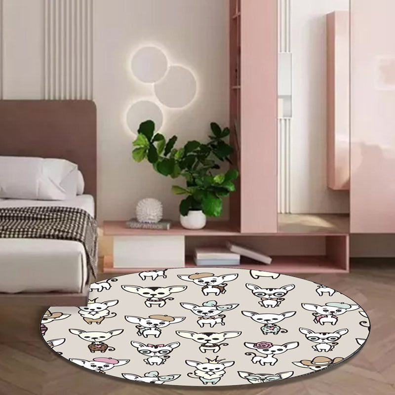 Casual Kids Rug in Brown Animal Dog Pattern Rug Polyester Machine Washable Non-Slip Carpet for Nursery Clearhalo 'Area Rug' 'Rug' 1608863