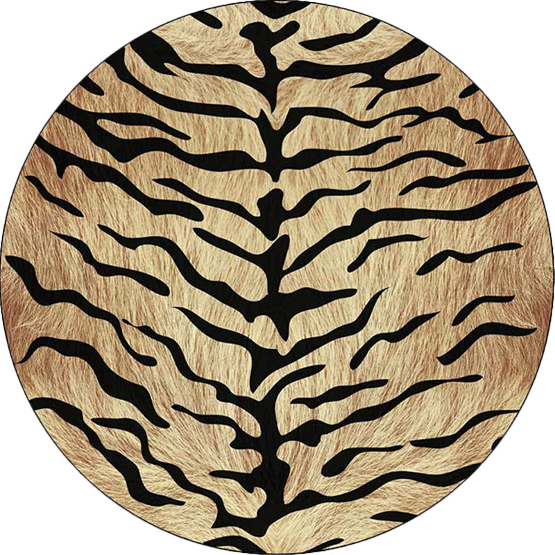 Unique Tiger Print Pattern Rug Brown Simple Rug Polyester Washable Anti-Slip Backing Area Rug for Living Room Clearhalo 'Area Rug' 'Modern' 'Rugs' Rug' 1609688