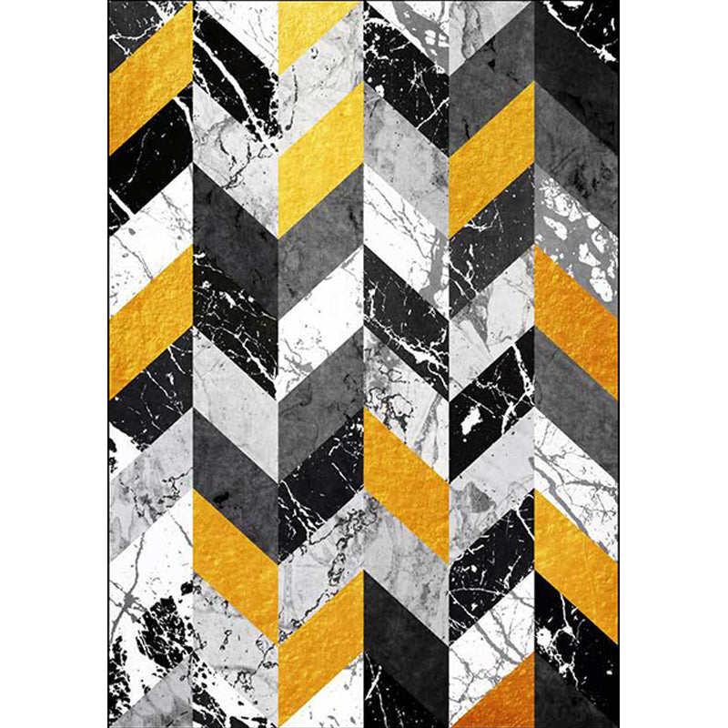 Black and Golden Modern Rug Polyester Geometric and Marble Surface Pattern Rug Washable Non-Slip Backing Carpet for Living Room Clearhalo 'Area Rug' 'Modern' 'Rugs' Rug' 1609954