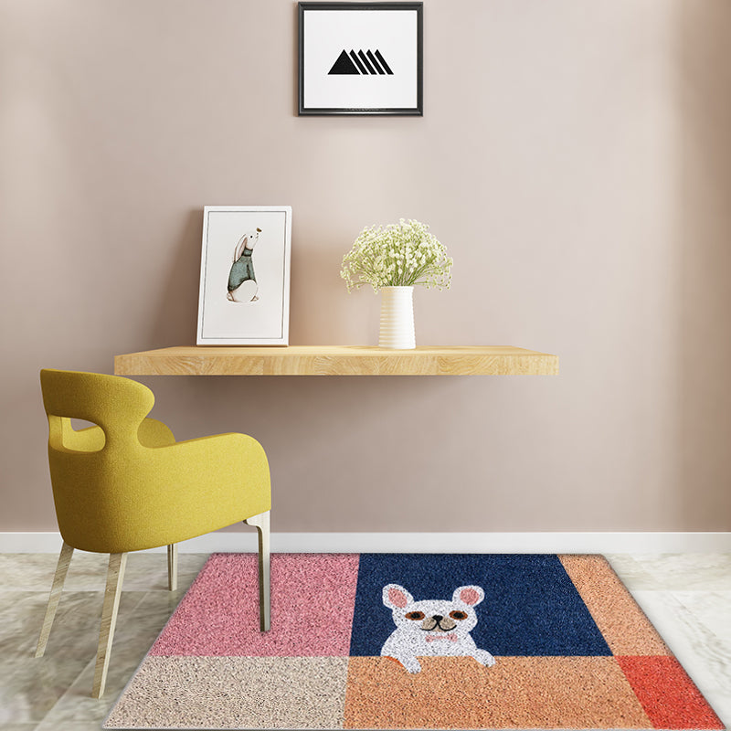 Kids Dog Pattern Rug Multicolor Vinyl Rug Washable Anti-Slip Backing Area Rug for Home Decoration Clearhalo 'Area Rug' 'Rug' 1610109