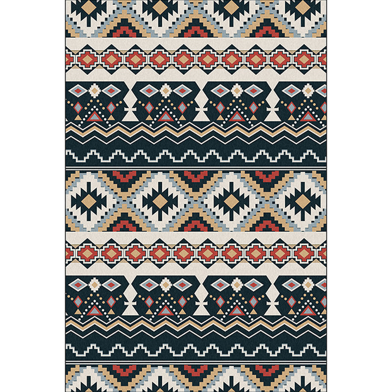 Southwestern Tribal Print Rug Black and White Polyester Rug Machine Washable Non-Slip Area Rug for Living Room Clearhalo 'Area Rug' 'Rugs' 'Southwestern' Rug' 1610342