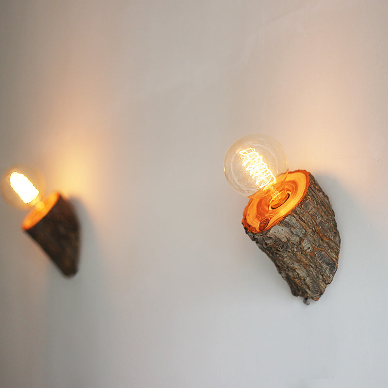 Wood Mini Wall Sconce Light Lodge Single Light Wall Lighting for Living Room Clearhalo 'Wall Lamps & Sconces' 'Wall Lights' Lighting' 161058