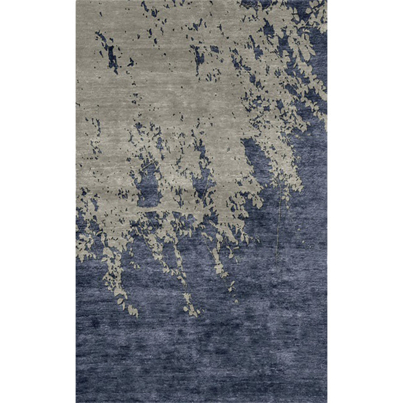 Modern Living Room Rug in Grey and Blue Abstract Oil Painting Print Rug Polyester Machine Washable Area Rug Clearhalo 'Area Rug' 'Modern' 'Rugs' Rug' 1612183